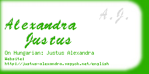 alexandra justus business card